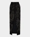 Brunello Cucinelli Herbarium-embroidered Chino Maxi Trouser Skirt In C101 Black