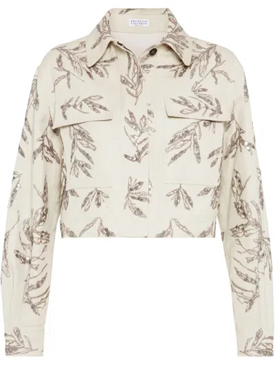 BRUNELLO CUCINELLI FLORA EMBROIDERED JACKET