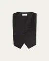 Brunello Cucinelli Herbarium Embroidered Poplin Vest In Black