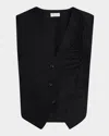 Brunello Cucinelli Herbarium Embroidered Poplin Vest In Black