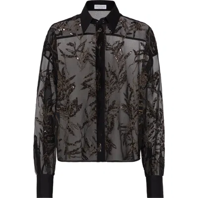 BRUNELLO CUCINELLI BRUNELLO CUCINELLI FLORA EMBROIDERY SHIRT