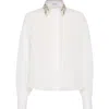 Brunello Cucinelli Lightweight Cotton Shirt With Contrasting Details In White