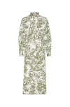 Brunello Cucinelli Waist Belted Long Sleeve Dress With Side Slits In Mint Green