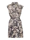 Brunello Cucinelli Herbarium Print Mini Chemisier Dress In Black