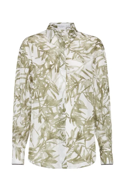 BRUNELLO CUCINELLI BRUNELLO CUCINELLI HERBARIUM PRINT SHIRT