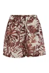 Brunello Cucinelli Elastic Waist Shorts In Red
