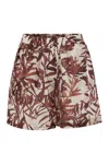 Brunello Cucinelli Elastic Waist Shorts In Red