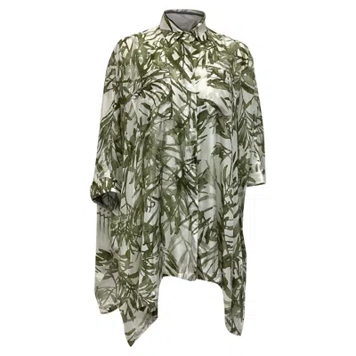 Pre-owned Brunello Cucinelli Herbarium Shirt In Green Silk