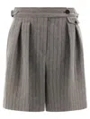 Brunello Cucinelli Herringbone Bermuda Shorts Bermuda And Short Multicolor In Multi