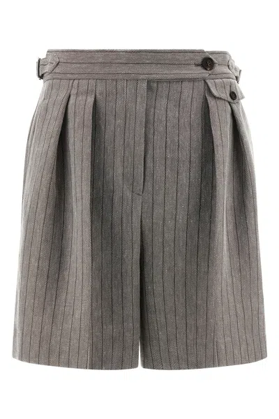 Brunello Cucinelli Herringbone Bermuda Shorts Bermuda And Short Multicolor