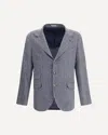 Brunello Cucinelli Men Herringbone Blazer In Blue