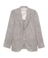 Brunello Cucinelli Herringbone Blazer In Gray