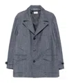 Brunello Cucinelli Herringbone Blazer In Gray