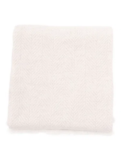 Brunello Cucinelli Herringbone Cashmere Scarf In Neutral