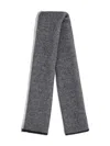 Brunello Cucinelli Herringbone Fringed Scarf In Gray