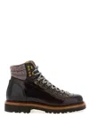 Brunello Cucinelli Herringbone Insert Ankle Boots In Brown