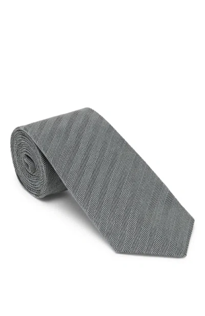 Brunello Cucinelli Herringbone Necktie In Medium Grey