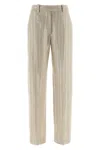 Brunello Cucinelli Herringbone Trousers With Straight Leg And Pockets In Neutral