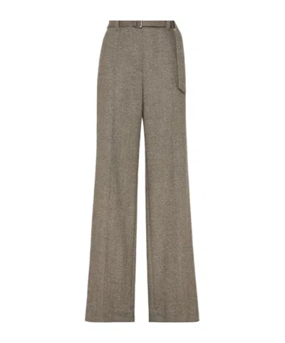 BRUNELLO CUCINELLI BRUNELLO CUCINELLI CHEVRON LOOSE FIT BELTED TROUSERS
