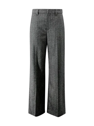 Brunello Cucinelli Herringbone-pattern Tailored Trousers In Grey