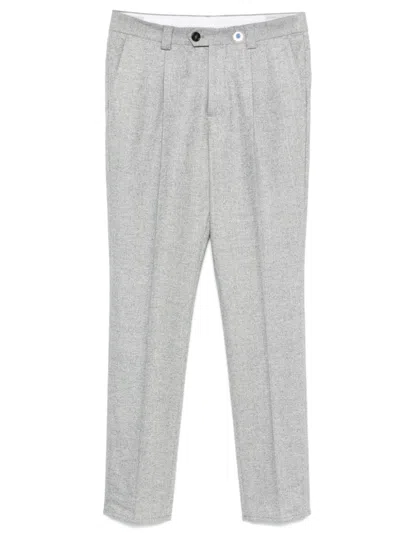 Brunello Cucinelli Herringbone-pattern Trousers In Grey