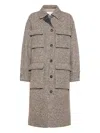 Brunello Cucinelli Herringbone Pocket Jacket In Brown