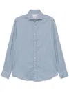 Brunello Cucinelli Herringbone Shirt In 蓝色