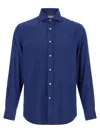 Brunello Cucinelli Tailored Herringbone Shirt Collar Button-down In Blue