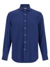 Brunello Cucinelli Tailored Herringbone Shirt Collar Button-down In Blue