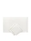 Brunello Cucinelli Herringbone-striped Linen Runner Napkins Set In White