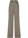 Brunello Cucinelli Herringbone-pattern Pressed-crease Trousers In Brown
