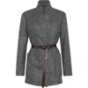 Brunello Cucinelli Herringbone Jacket In Gray