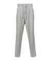 Brunello Cucinelli Herringbone-pattern Tapered Trousers In Gray