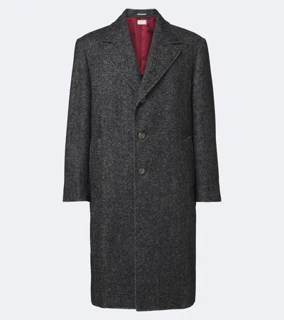 Brunello Cucinelli Herringbone Wool And Alpaca-blend Coat In Multi