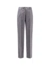 Brunello Cucinelli Men Herringbone Wool And Cashmere Trousers In Blue