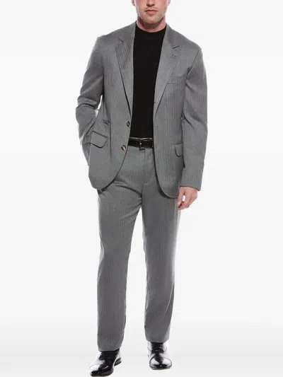 Brunello Cucinelli Herringbone Wool Blazer In Gray