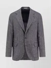 Brunello Cucinelli Herringbone Wool Cashmere Single Breasted Blazer In Gray