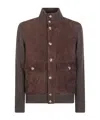 Brunello Cucinelli Bomber Jacket In Leather And Cashmere In Brown