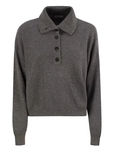 Brunello Cucinelli High-collar Sweater In Gray