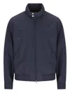 Brunello Cucinelli Technical Blouson Jacket High Collar Design In Blue