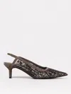 Brunello Cucinelli Brown Mesh Embroidered Slingback<br/> In Brown
