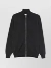 Brunello Cucinelli High Neck Cashmere Cardigan With Ribbed Cuffs In Black