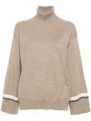 Brunello Cucinelli High-neck Cashmere Jumper In Neutrals