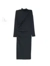 Brunello Cucinelli High-neck Gathered Midi Dress