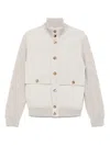 Brunello Cucinelli Men Padded Leather Jacket In White