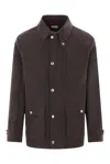 Brunello Cucinelli Ter-repellent Cotton Field Jacket In Brown