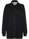 Brunello Cucinelli High-neck Press-stud Coat In Black