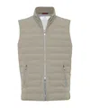 Brunello Cucinelli High-neck Quilted Gilet In Beige