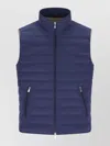 Brunello Cucinelli High Neck Quilted Sleeveless Down Vest In Blue