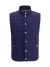 Brunello Cucinelli Down Vest In Blue